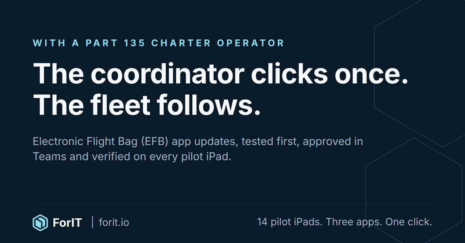 Electronic Flight Bag updates: the coordinator clicks once, the fleet follows